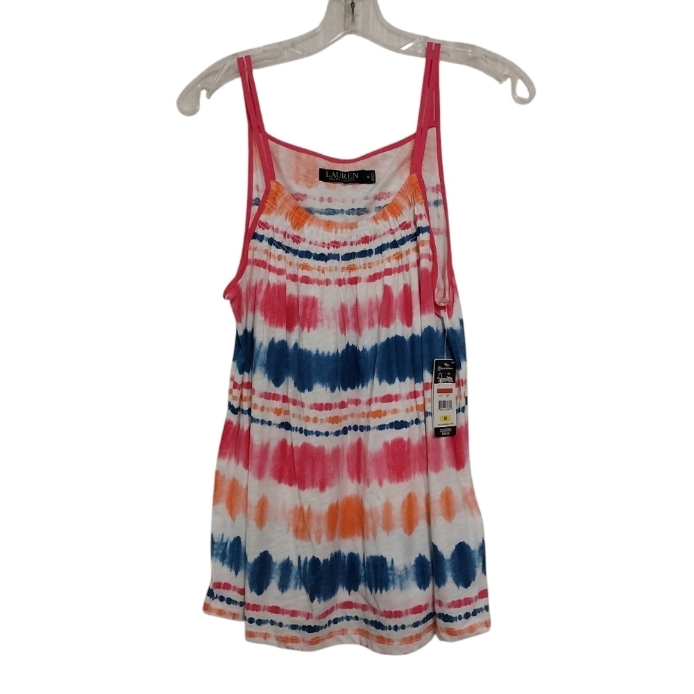 🔵BOGO FREE🔵 NWT  Lauren Ralph Lauren Black Label Tie Dye Look Strappy Top  M